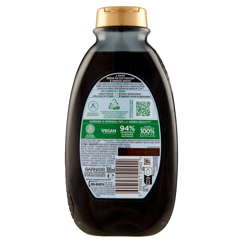 Garnier Ultra Dolce Carbone Magnetico Shampoo Purificante & Idratante 300 ml